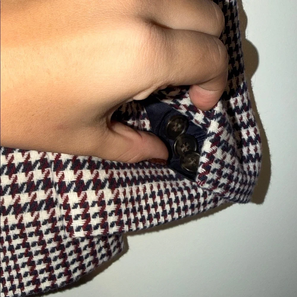 NWT J.Crew Boyfriend Blazer in houndstooth Italian wool‎ blend